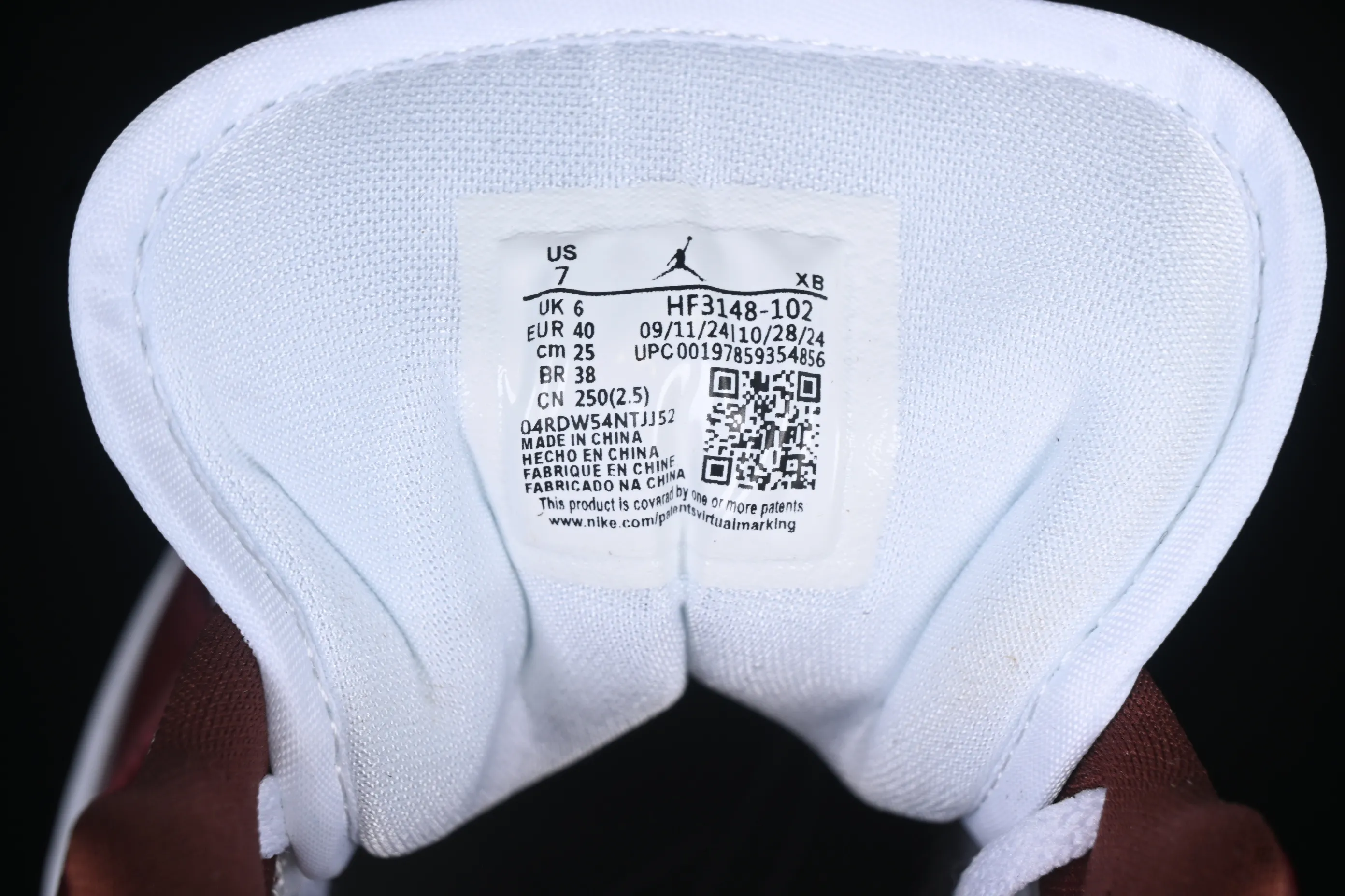 All categories Air Jordan Jordan series basketball shoes Air Jordan 1 Low Air Jordan 1 Low AJ1 Joe 1 white wine red low-top cultural casual sneakers HF3148-102